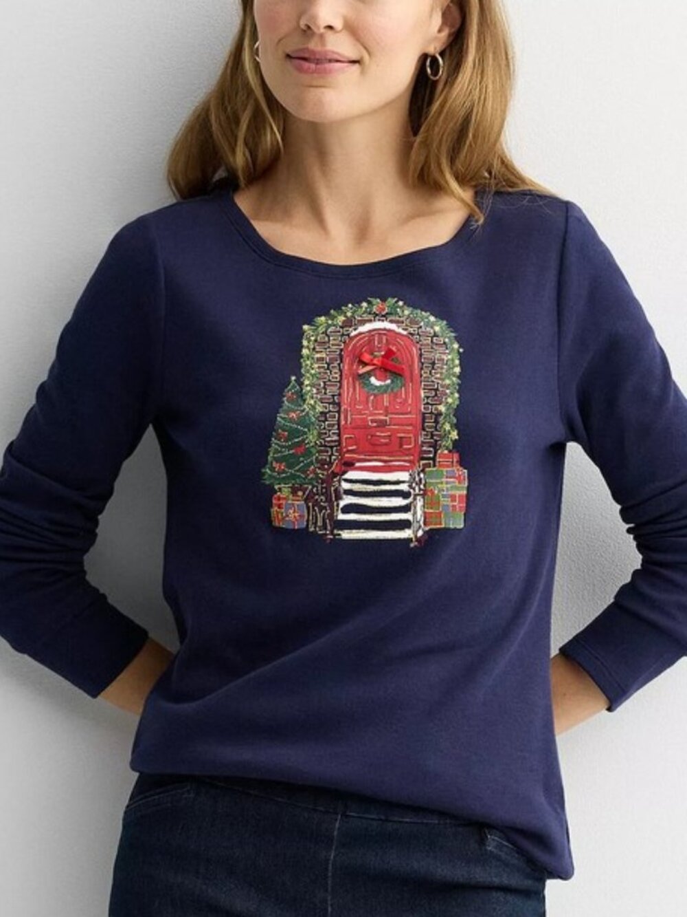 Croft & Barrow Holiday Cotton Tee XXL